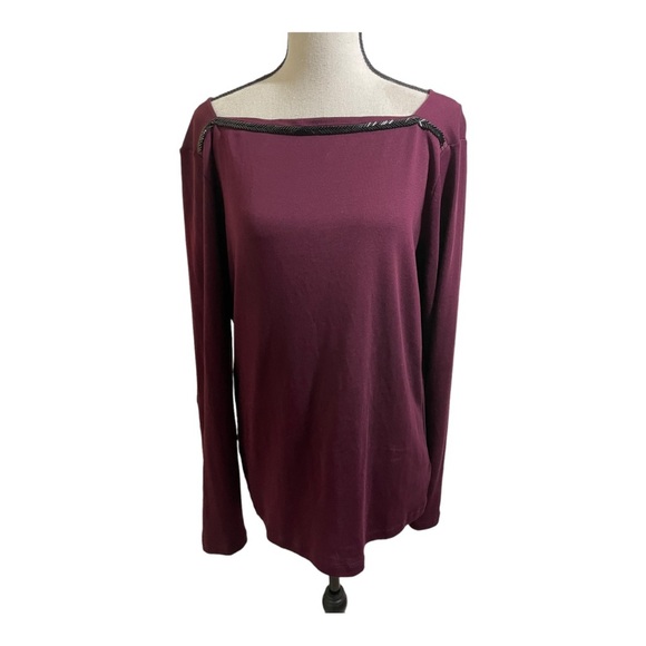 Lauren Ralph Lauren womens square neck beaded trim. Long sleeve. Size X-large - Picture 8 of 10